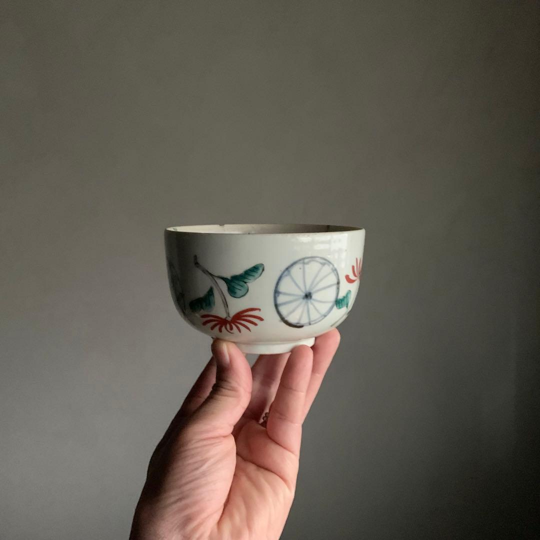古伊万里 初期赤絵 茶碗 古美術 古道具 アンティーク 茶道具