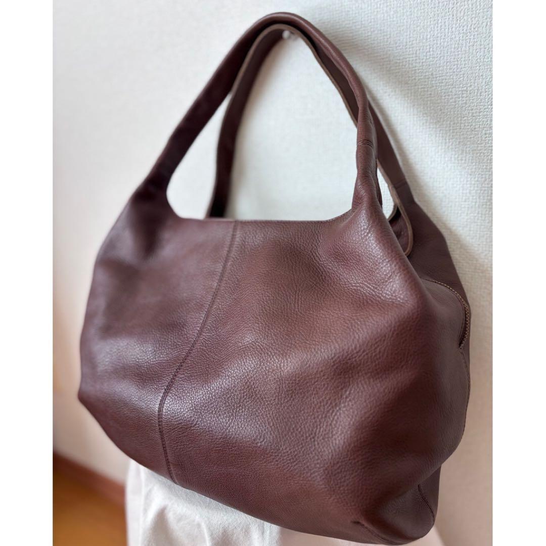 【美品】◆ヨーガンレール ショルダーバッグ 牛革 レザーバッグ 茶