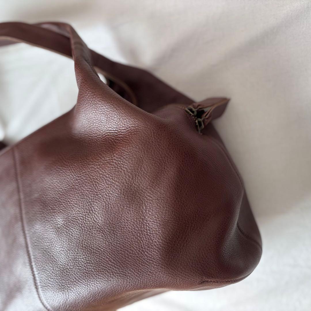 【美品】◆ヨーガンレール ショルダーバッグ 牛革 レザーバッグ 茶