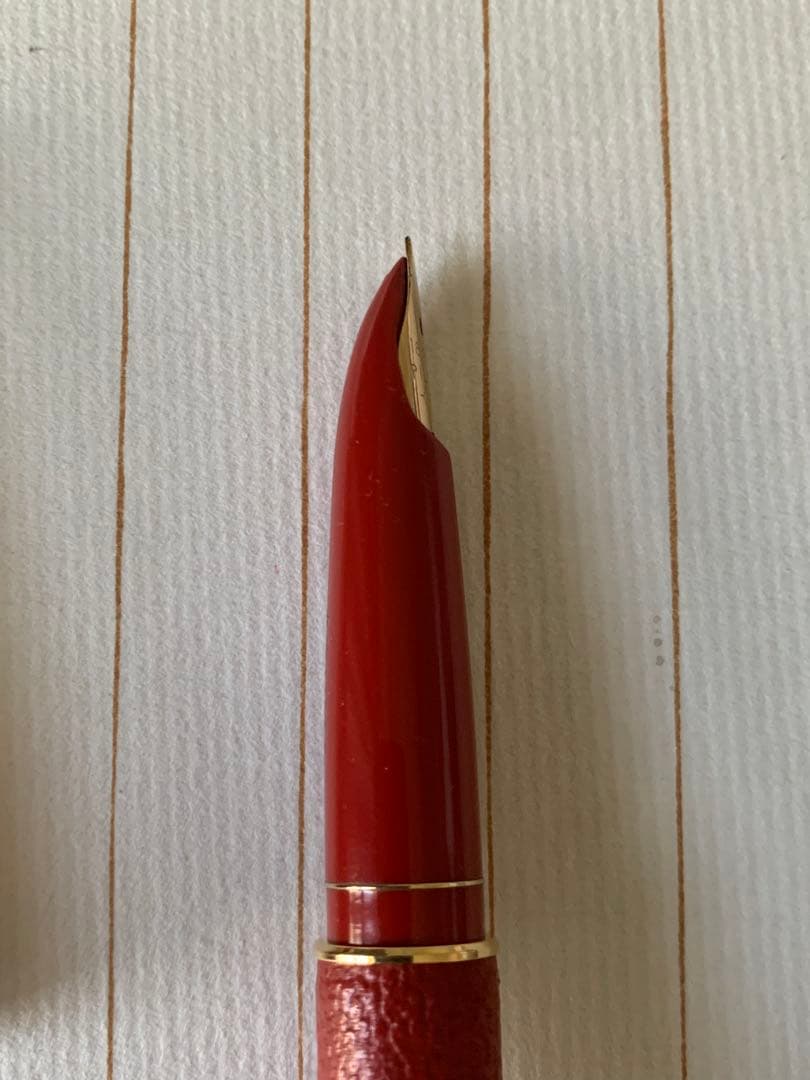 Pilot 18Kペン先 レザー巻き万年筆