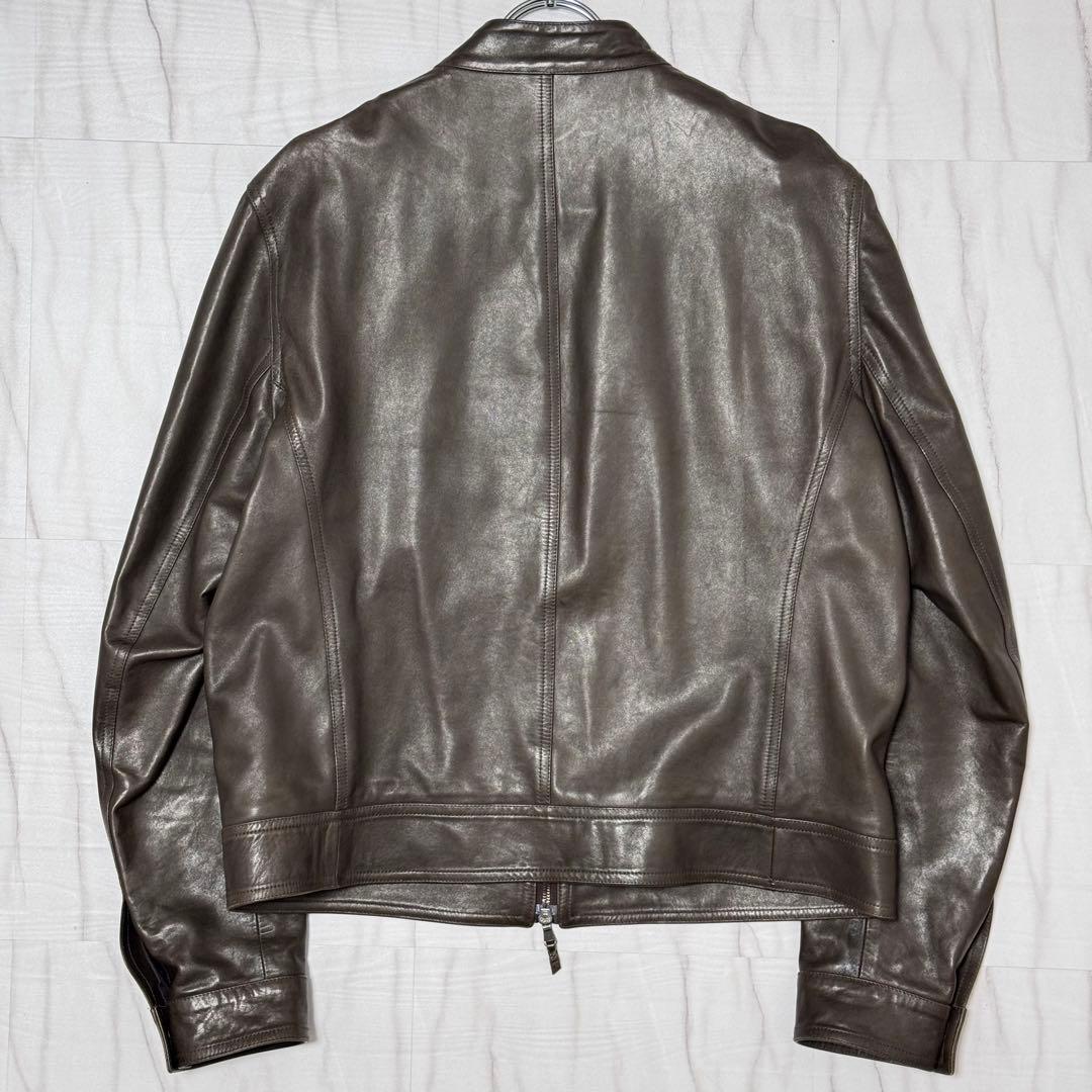 希少✨54 エンメティ ユーリ ラムスキン シングルライダース レザージャケット