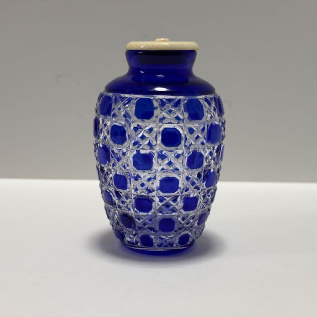 茶道 星野工房 義山 切子茶入 共箱 ギヤマン 茶道具