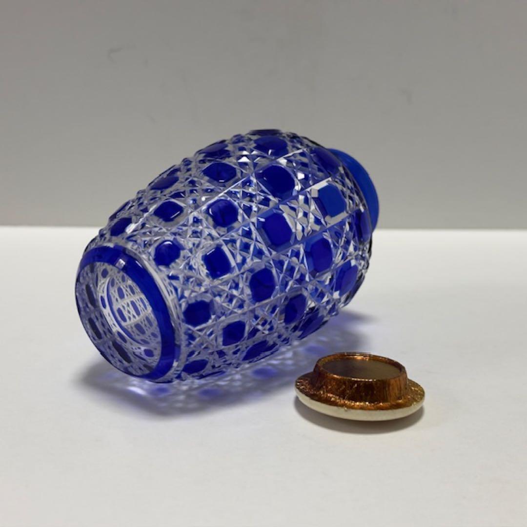 茶道 星野工房 義山 切子茶入 共箱 ギヤマン 茶道具