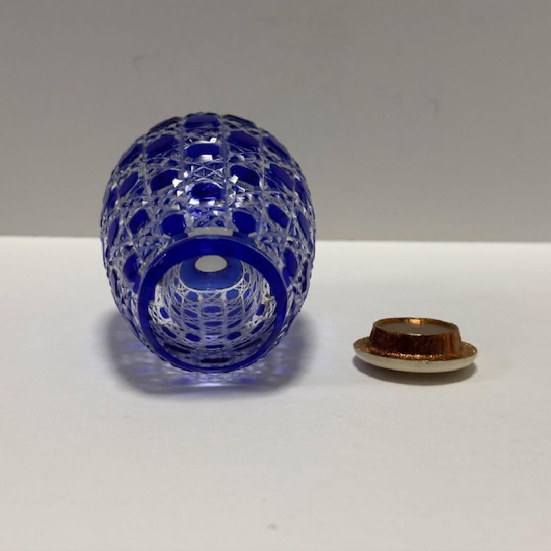 茶道 星野工房 義山 切子茶入 共箱 ギヤマン 茶道具