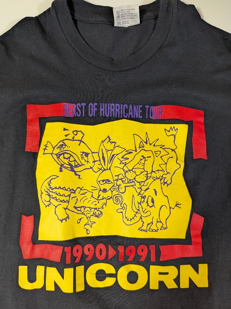 90s USA製　UNICORN ユニコーン　Ｔシャツ　Ｌ ブラック