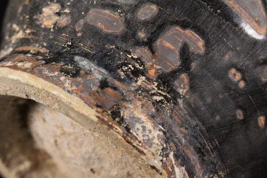 中国美術 三文字 四耳 瓶 高29cm 磁州窯 旧家蔵出