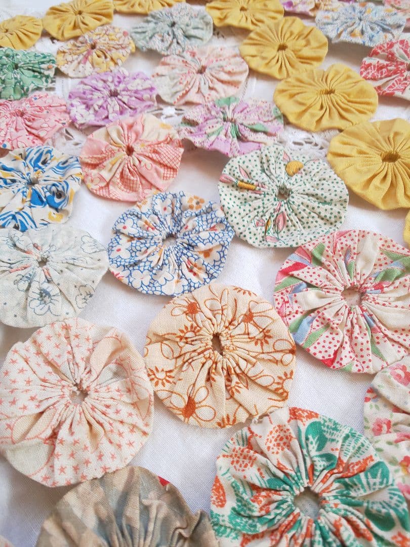 アンティーク ヨーヨーキルト フィードサック