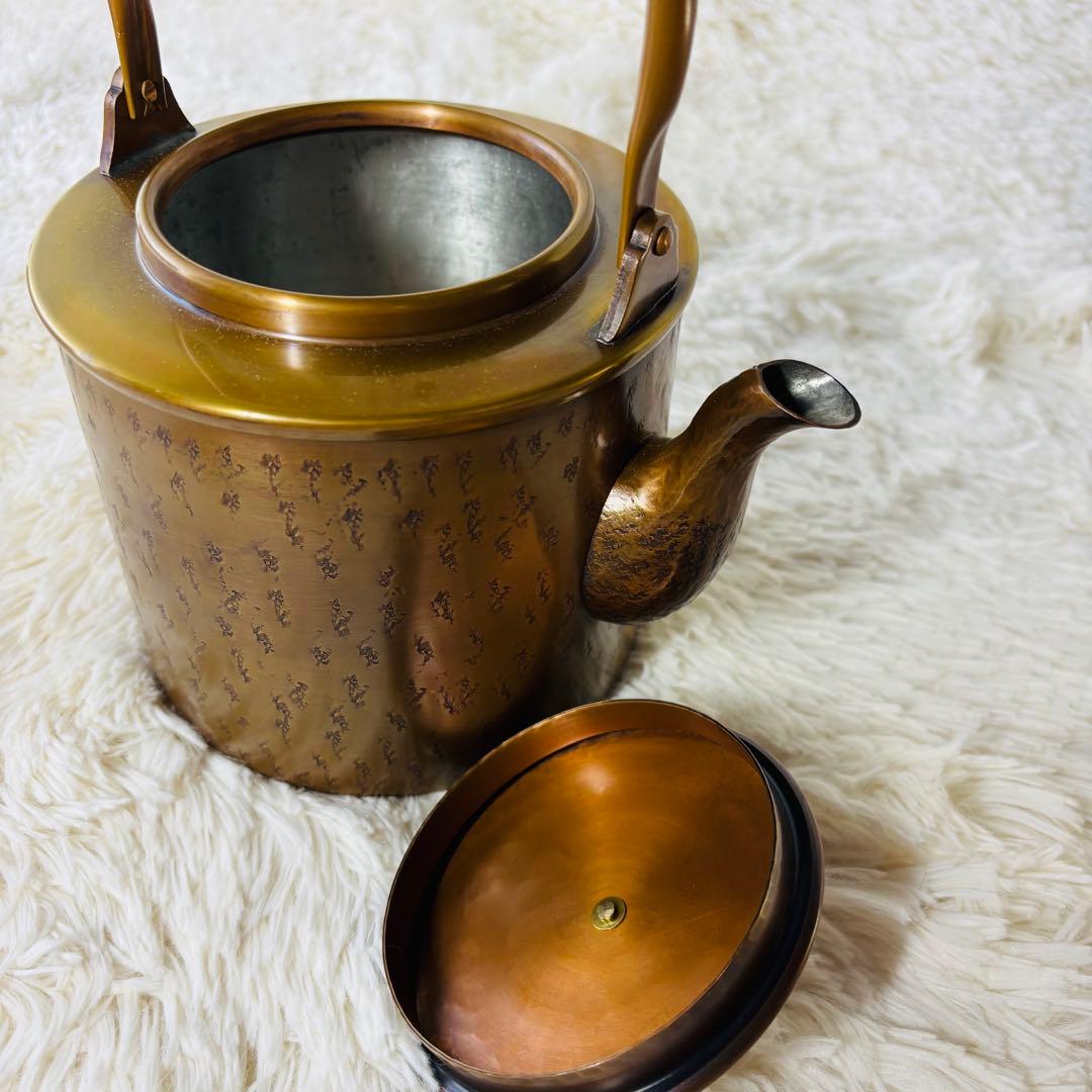 北越堂　湯沸　四代　本間弘　鎚起銅器　共箱　美品　やかん　薬缶　新潟県　燕