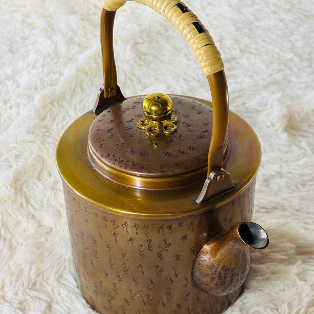 北越堂　湯沸　四代　本間弘　鎚起銅器　共箱　美品　やかん　薬缶　新潟県　燕