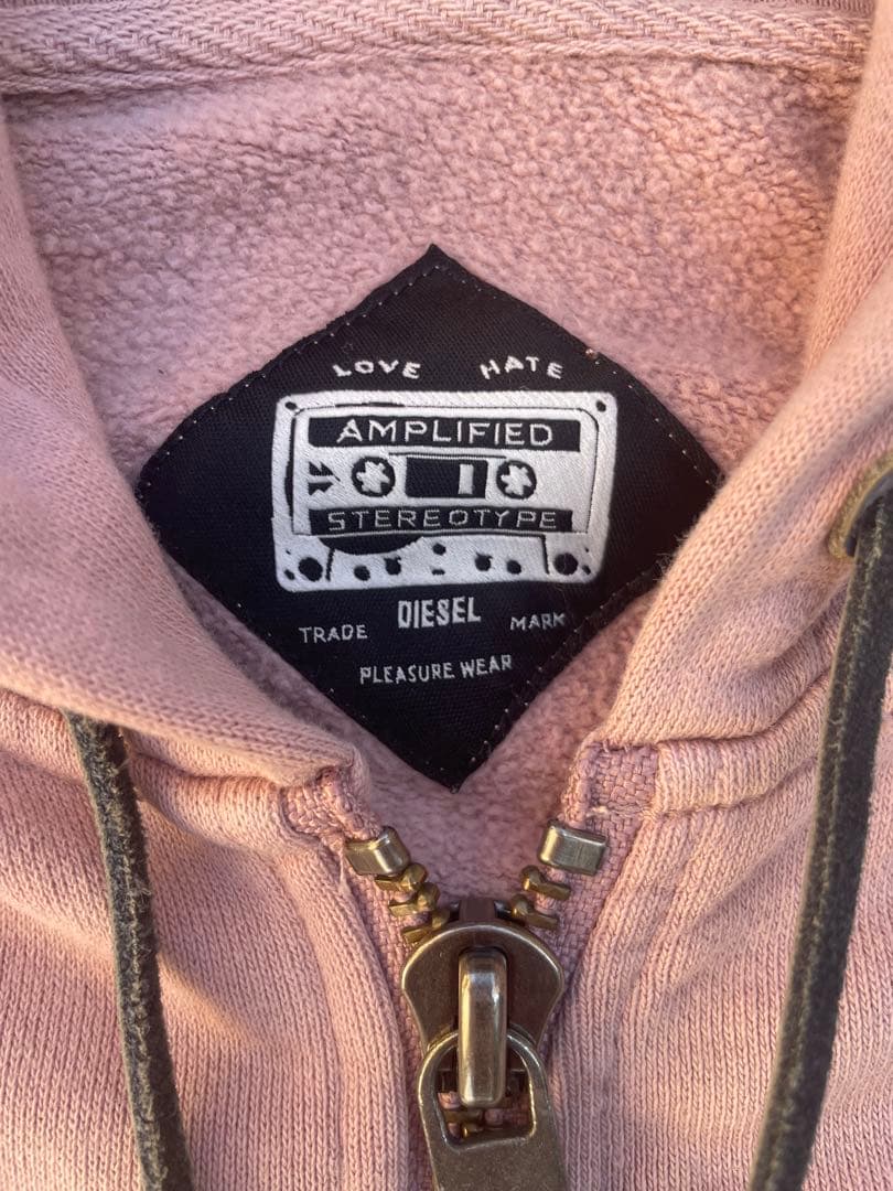 00s DIESEL ピンク ジップアップパーカーy2k 平成 ギャル