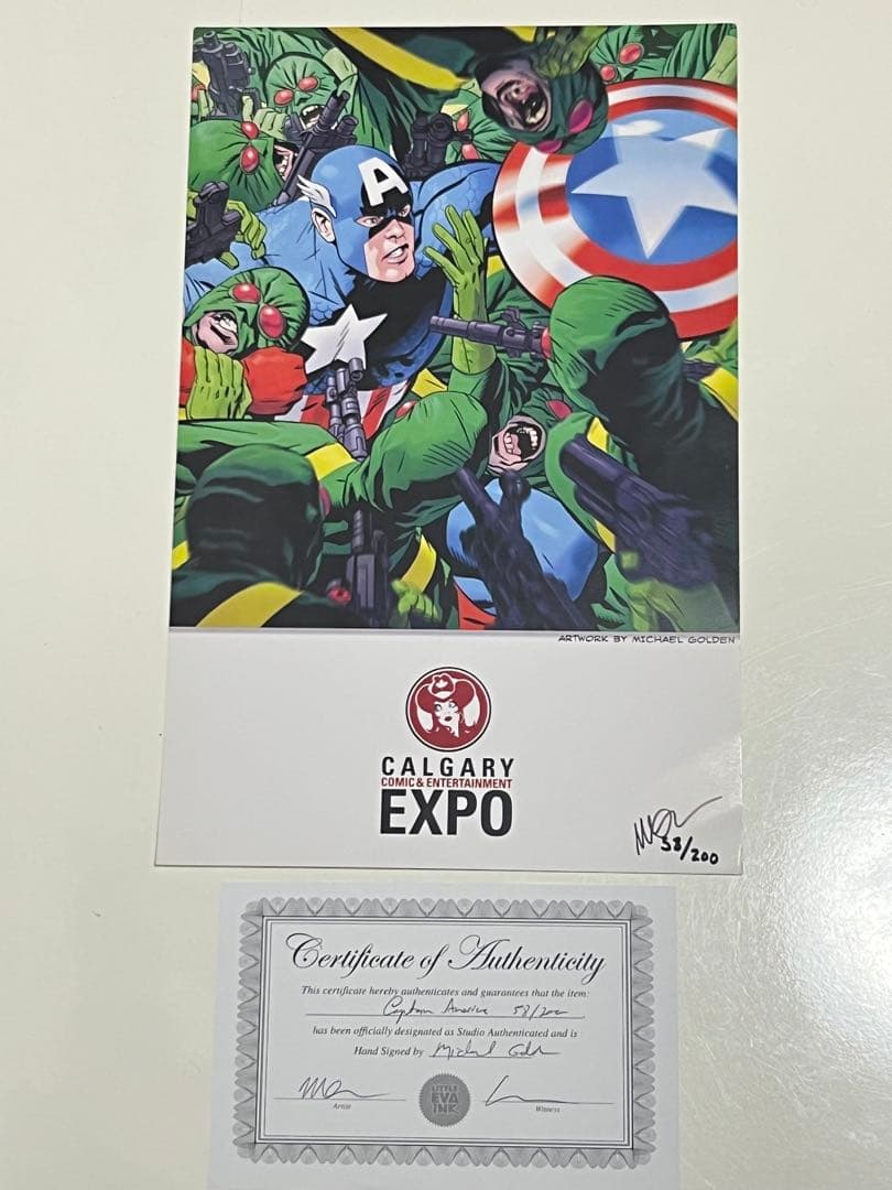 MCU マイケルゴールデン　限定アートポスター　キャプテン・アメリカ　マーベル