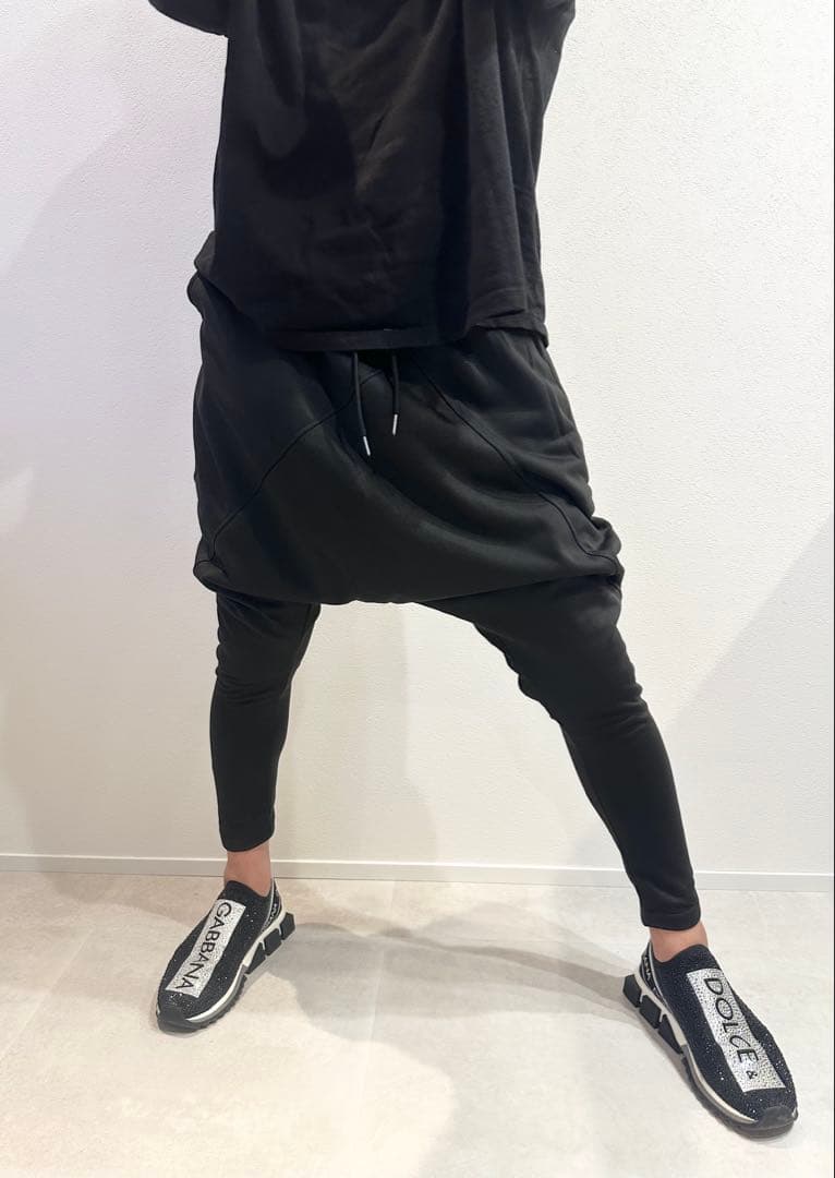 サルエル パンツ スウェット 黒 ブラック スキニー ストレッチ 検 GACKT