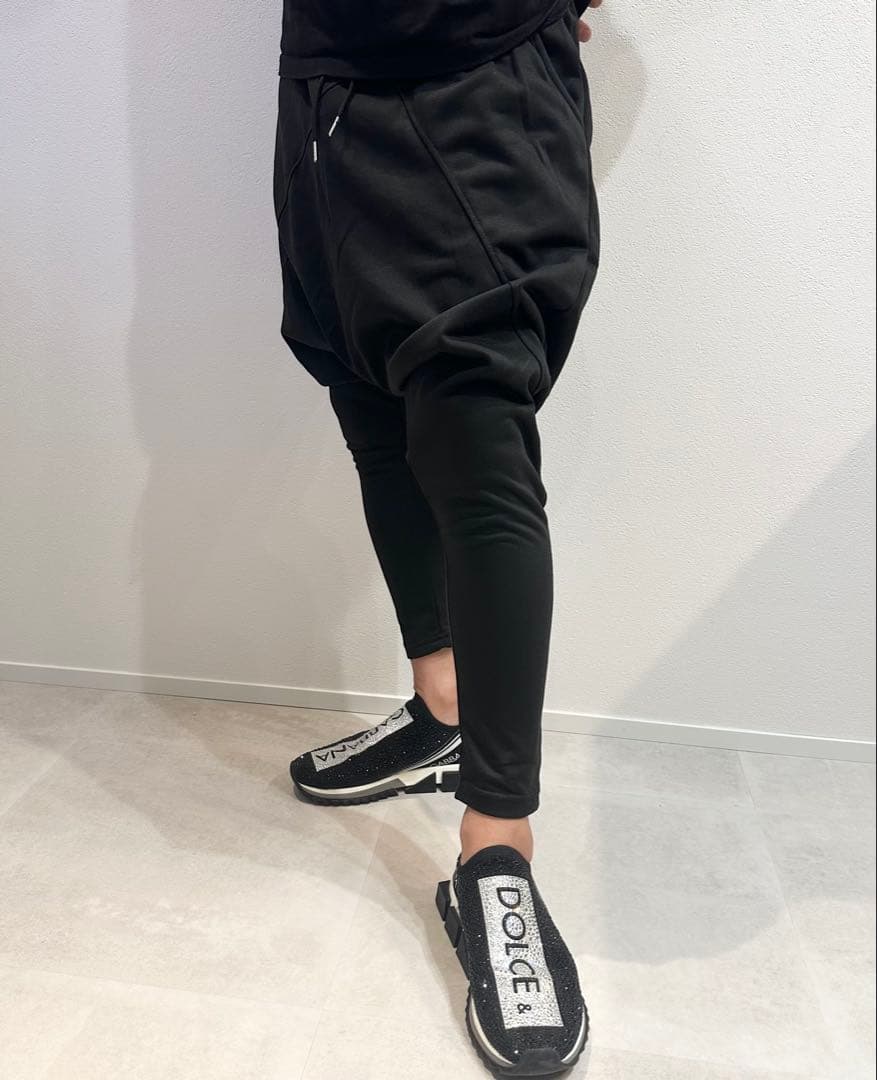 サルエル パンツ スウェット 黒 ブラック スキニー ストレッチ 検 GACKT