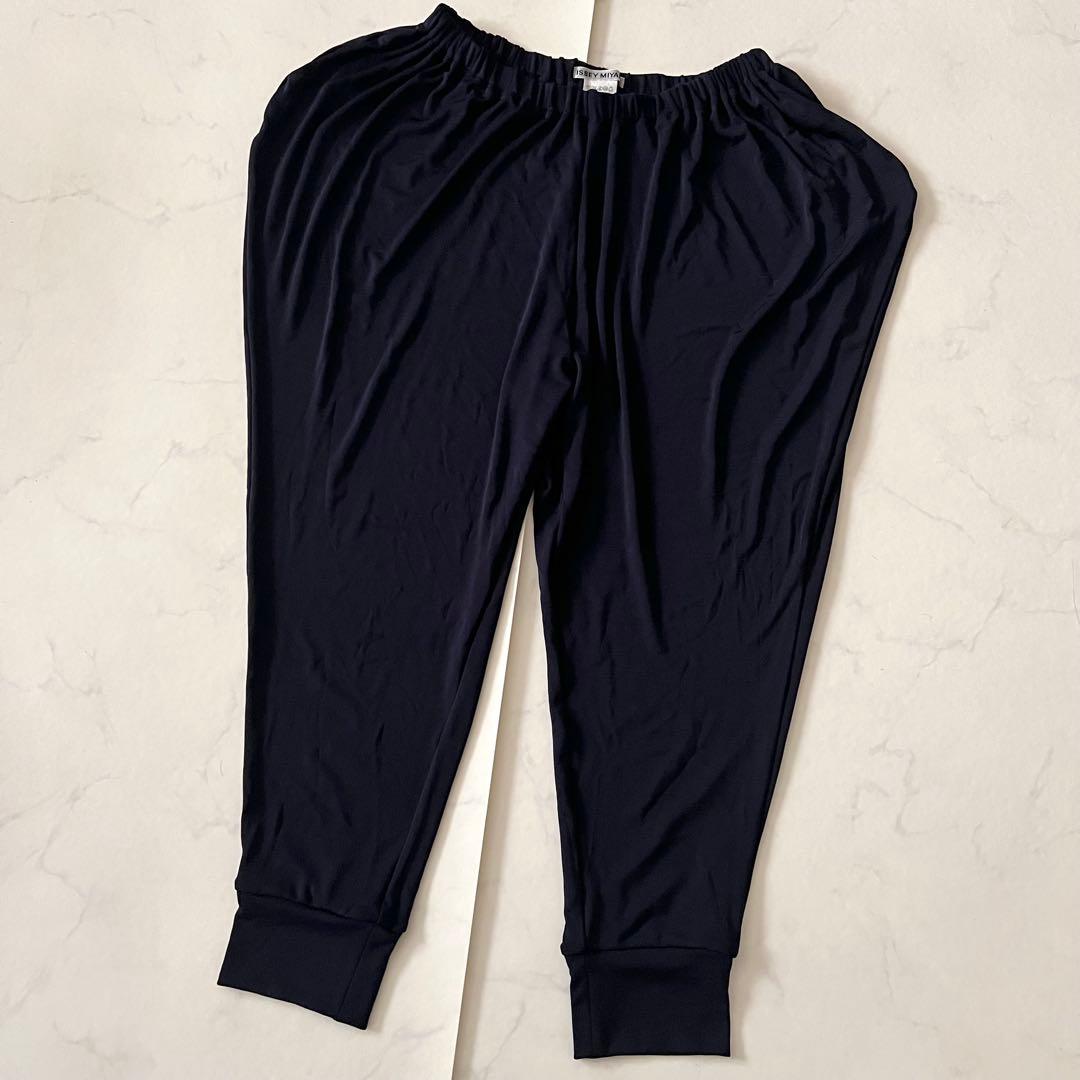 極美品 イッセイミヤケ サルエルパンツ ネイビー 変形 2 Mサイズ 伸縮性