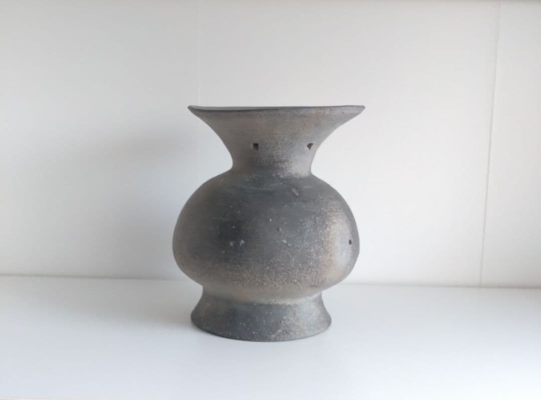 須恵器　高脚壺　古美術骨董古道具インテリア花入器オブジェ