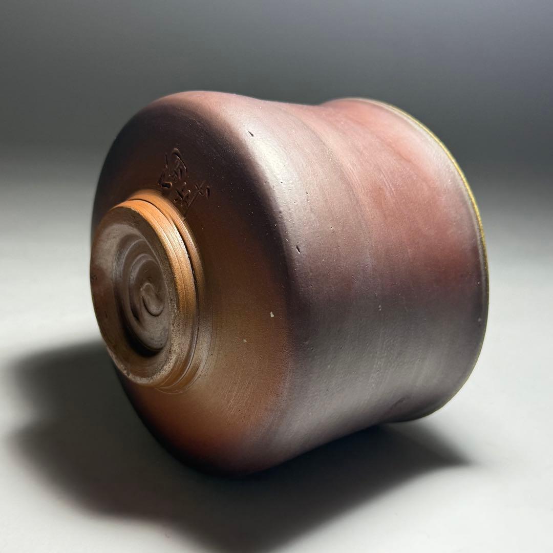 ◆ 【徳田陶春】作 備前茶碗 四方桟共箱 共布 栞 茶道具 未使用品 本物保証◆