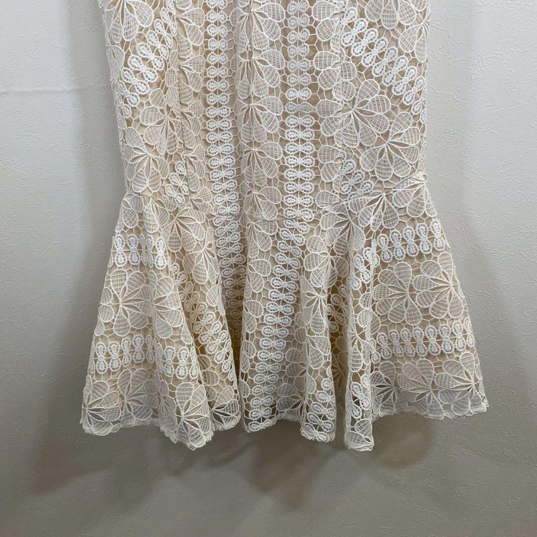 美品【エルケイ】総レースマーメイドワンピースドレス ノースリーブ パーティー