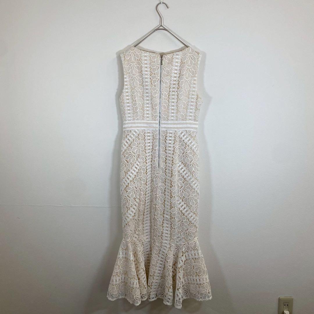 美品【エルケイ】総レースマーメイドワンピースドレス ノースリーブ パーティー