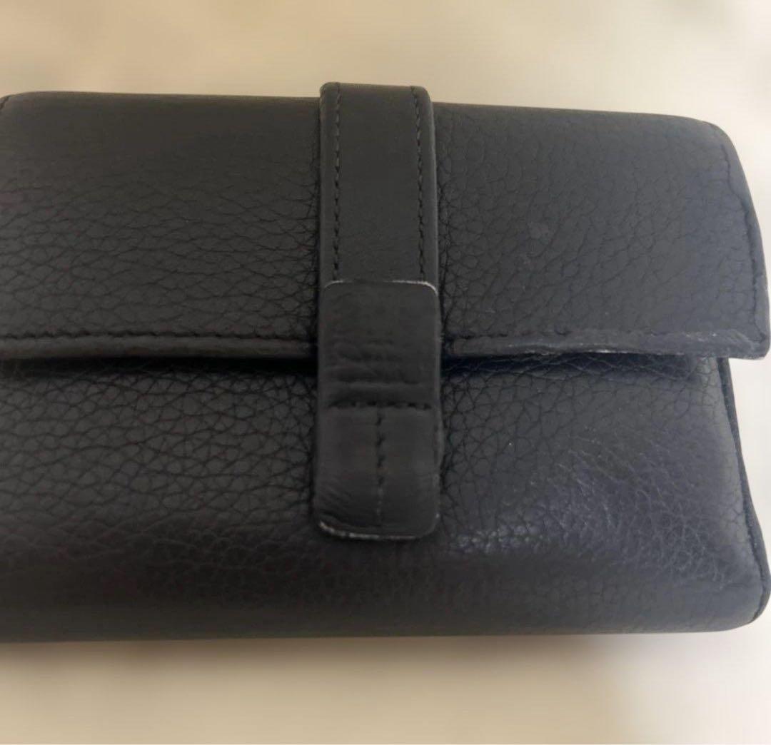 K*K様 LOEWE 黒 レザー 三つ折り財布