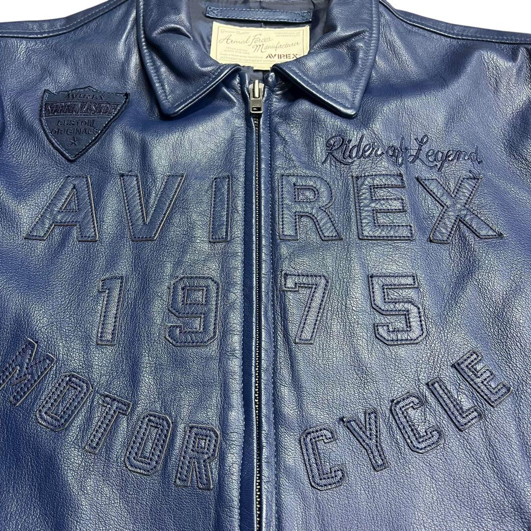 美品 AVIREX 40周年 限定 ゴートレザー シングルライダース ジャケット