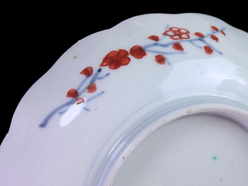 古伊万里　金襴手　花鳥紋に松竹梅の図　４寸皿　５枚　C071AS-CQj