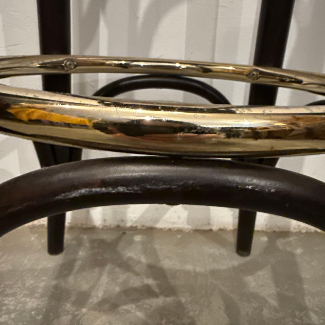 ヴィンテージ　ラウンド　スツール　ハイチェア　座面装飾　1