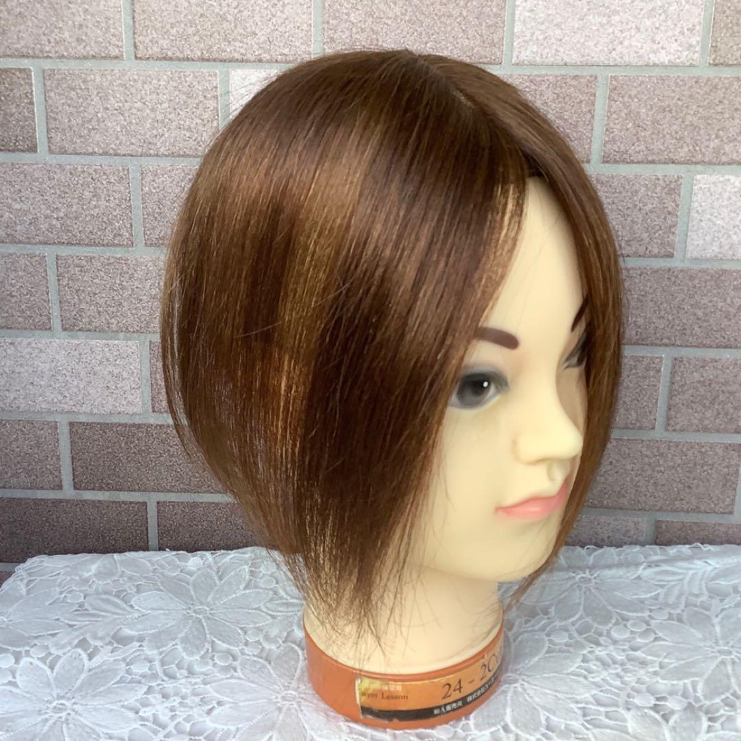 人毛100% 医療用 部分ウィッグ ヘアピース前髪ノーカット ショートストレート