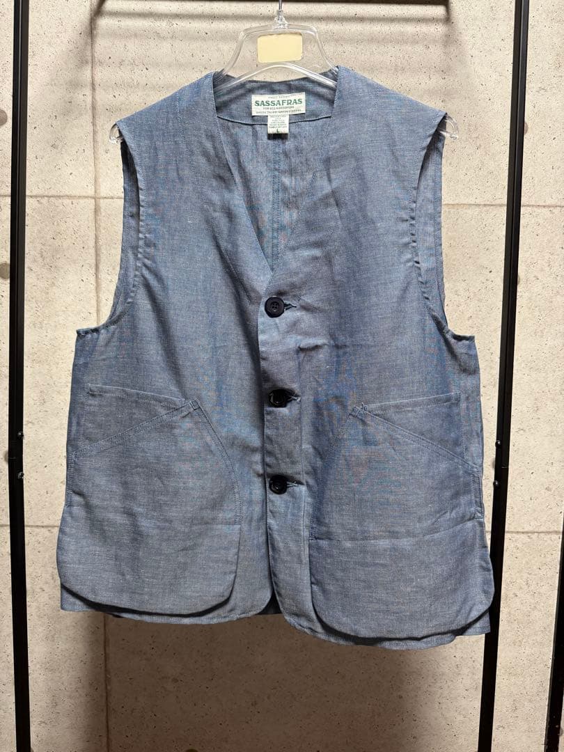 SASSAFRAS Landscaper Vest ゲームベスト シャンブレー