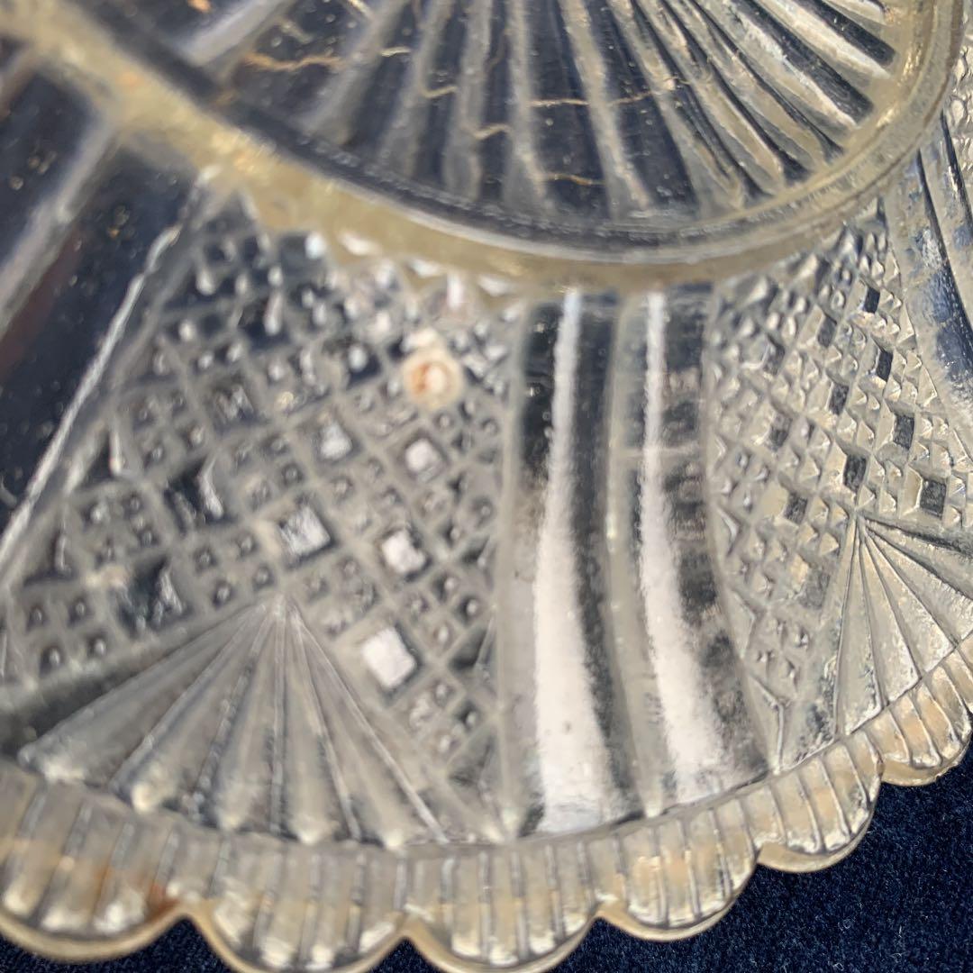 アンティークプレスガラス　プレート