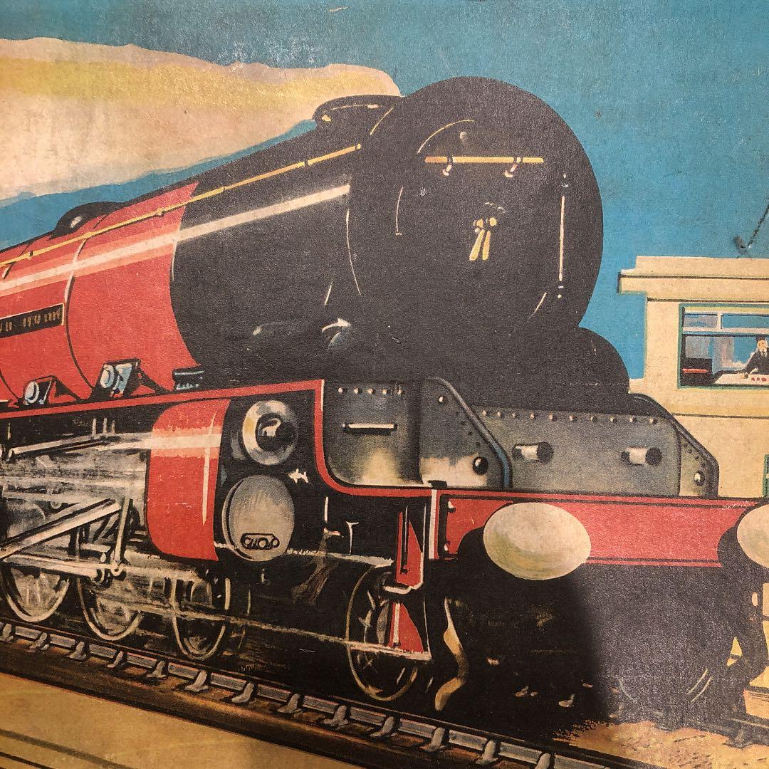 アンティーク　ゼンマイ仕掛けのイギリス製機関車セット