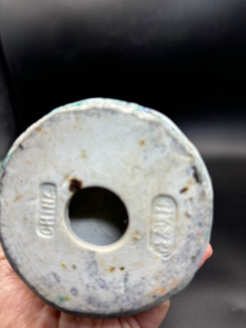 中国美術 古玩 色絵陶人形 陶器人形 高さ約23cm 置物 オブジェ 古董品