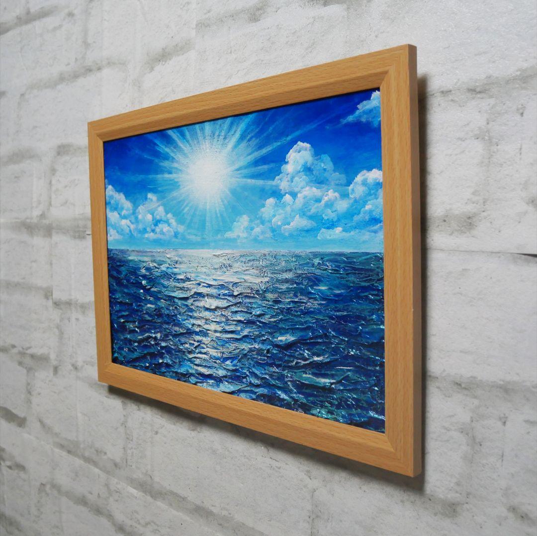 油絵 油彩 油彩画 絵 絵画 【輝きの海】