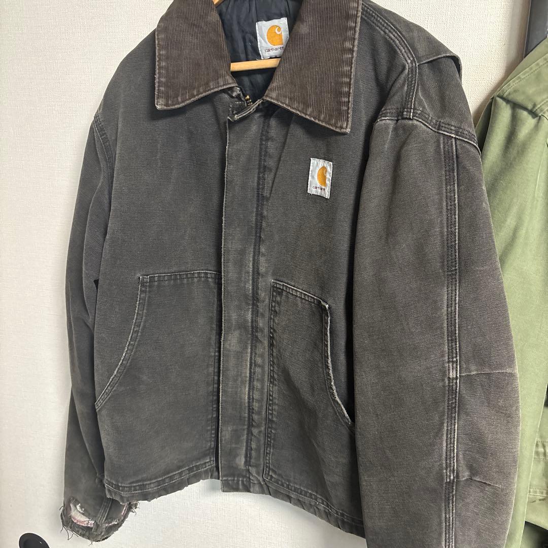 Carhartt ダークグレー トラディショナルジャケット　ボロ　フェード