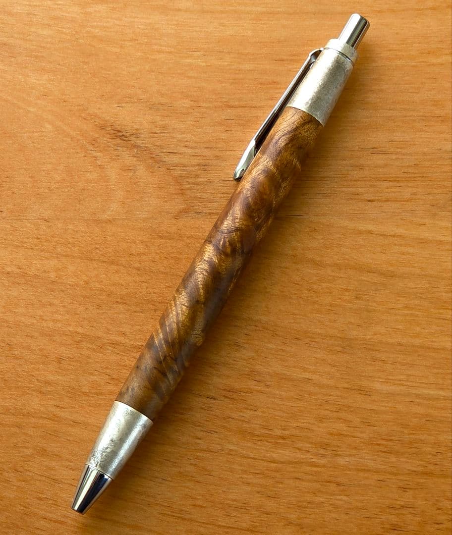 野原工芸 特上マーブルウッド シャーペン 斑紋純銀色 本店限定 廃盤 廃番