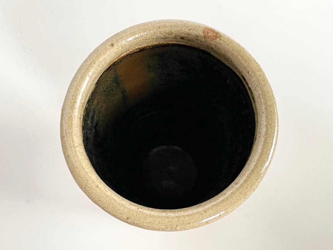 陶芸家　人間国宝　濱田庄司　浜田庄司　花生　花入　花瓶　トウキビ文　筒花入　共箱