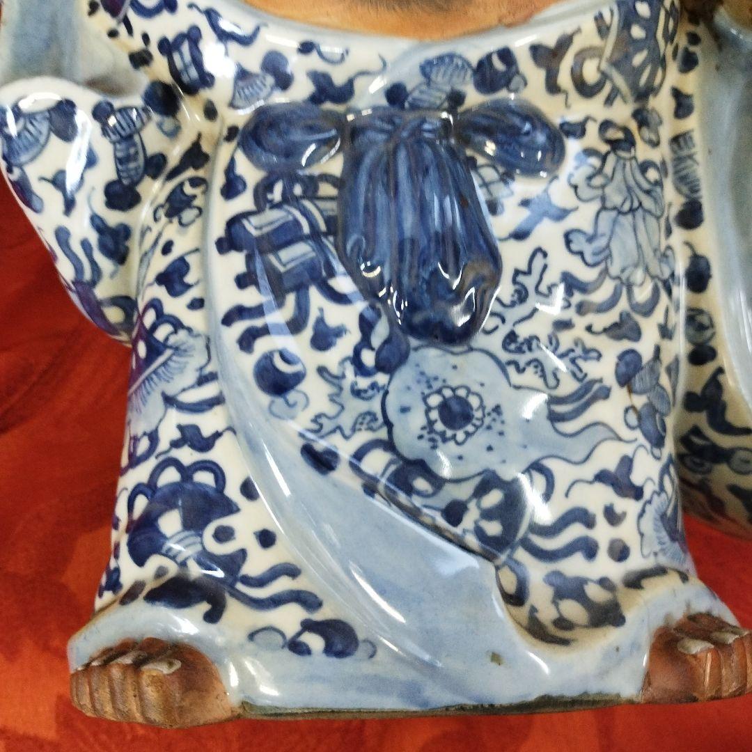 九谷焼陶器 布袋様 骨董品 招福 高さ ３８ｃｍ