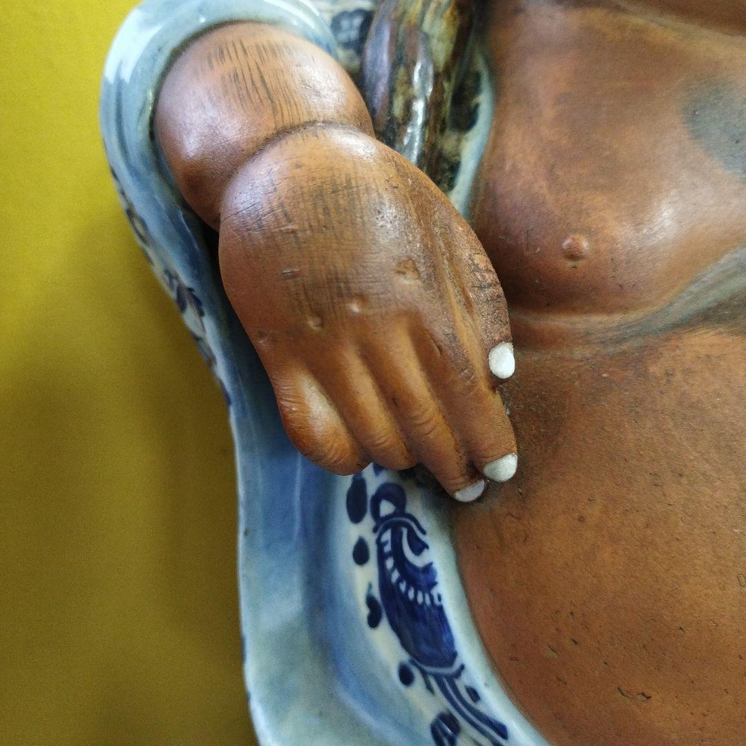 九谷焼陶器 布袋様 骨董品 招福 高さ ３８ｃｍ