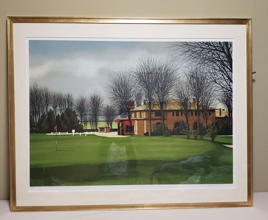 【希少】ジャック、デベルト　シャンタコゴルフ場リトグラフ 116cm 直筆サイン