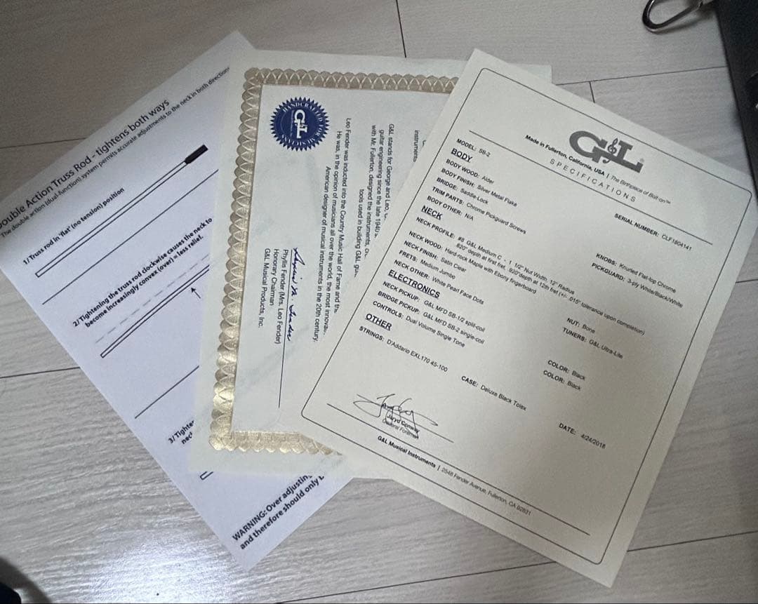 ベース g&l usa sb-2 silver flake