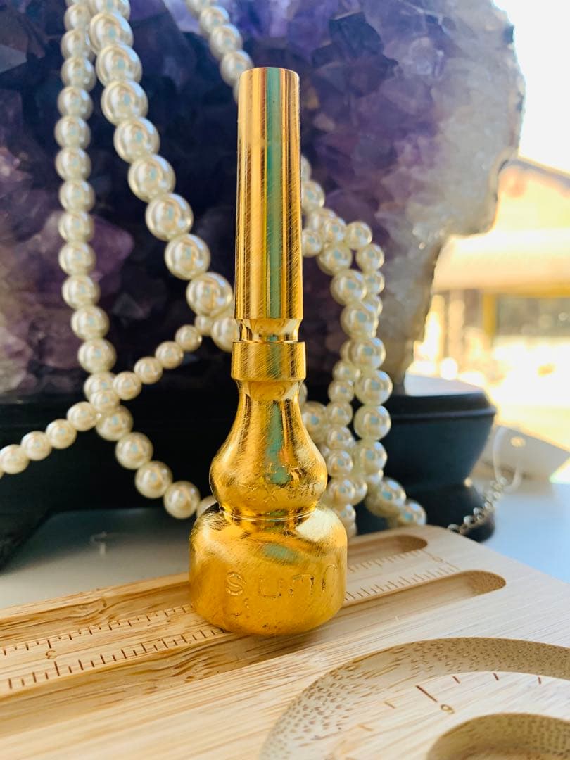 トランペットマウスピース 金メッキ GIGAMASTER X2 熱処理ヘアライン