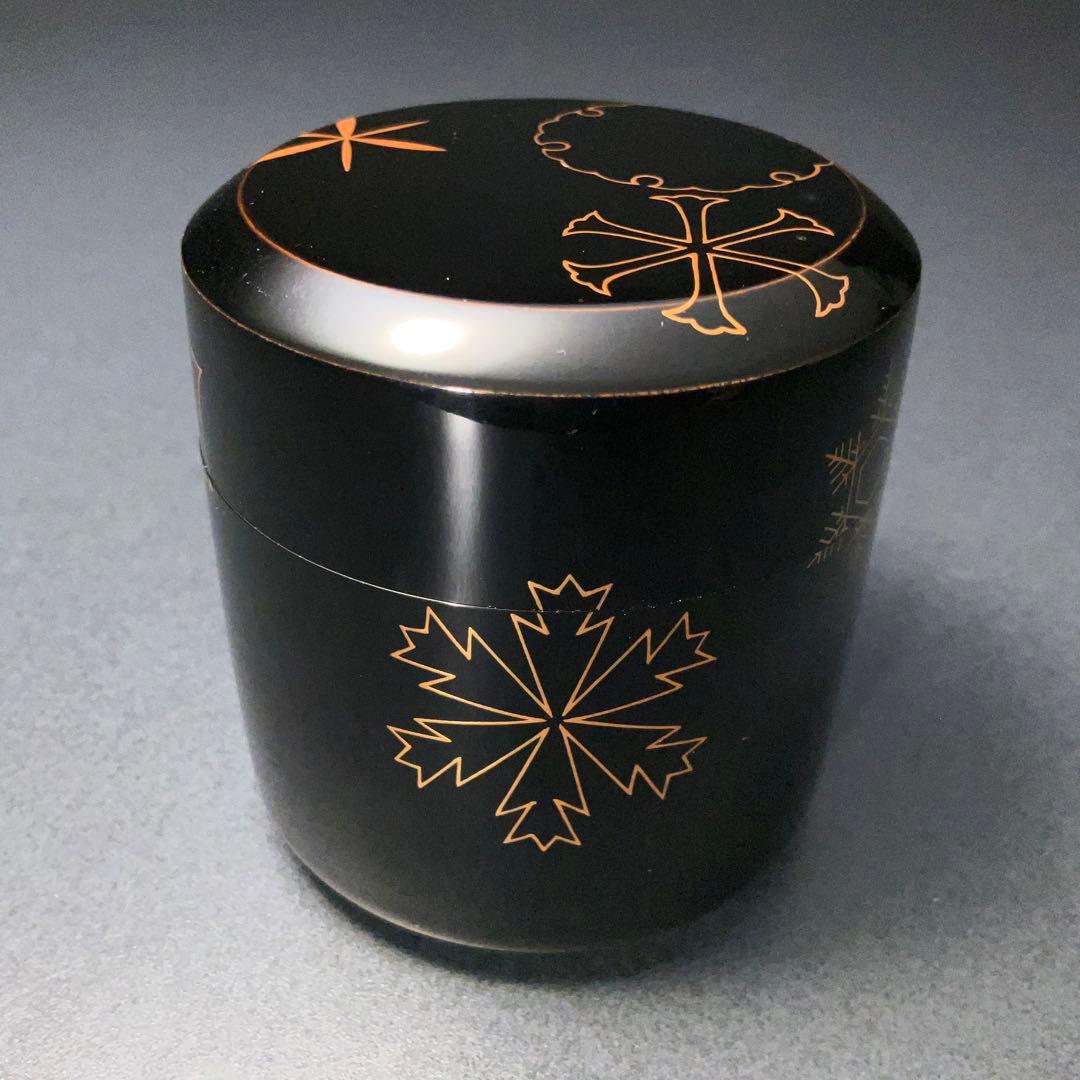 【茶道具】雪吹　棗　雪輪　中村宗尹　共箱　薄器　吹雪　R1277ダN3