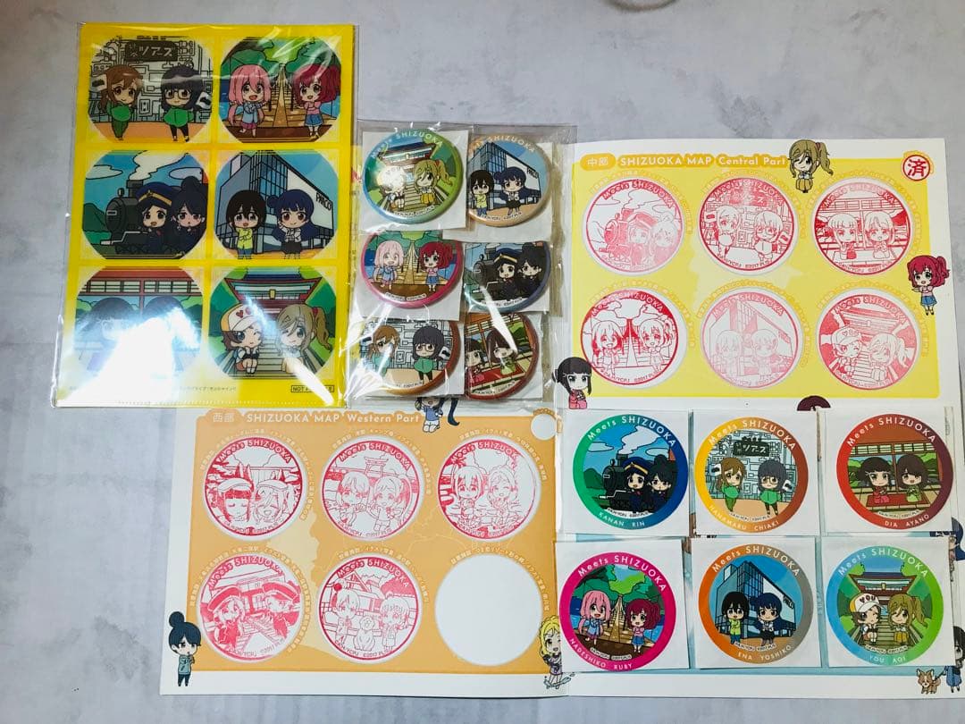 MeetsSHIZUOKA スタンプ　中部　ステッカー　缶バッジ  セット