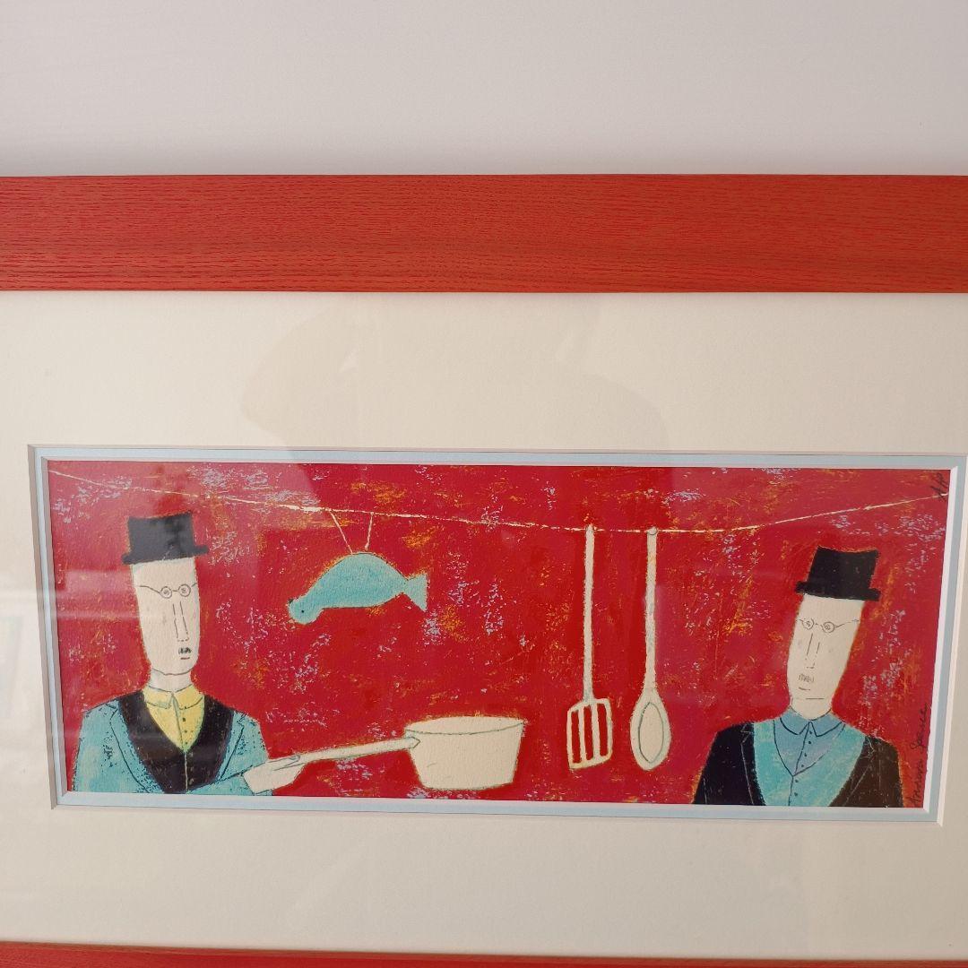 シルクスクリーン 　 スペンス「鳥の綱渡り」