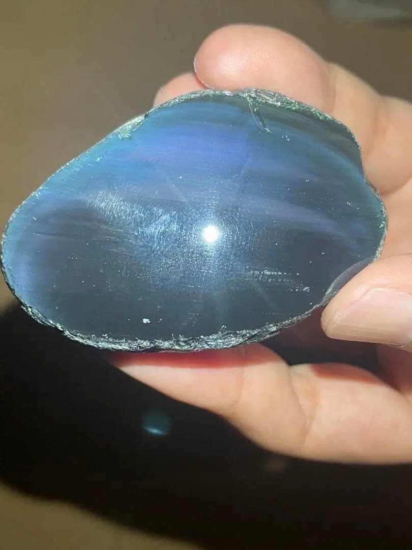 研磨品　十勝石玲瓏　ブルー、パープルシラー　レインボーオブシディアン