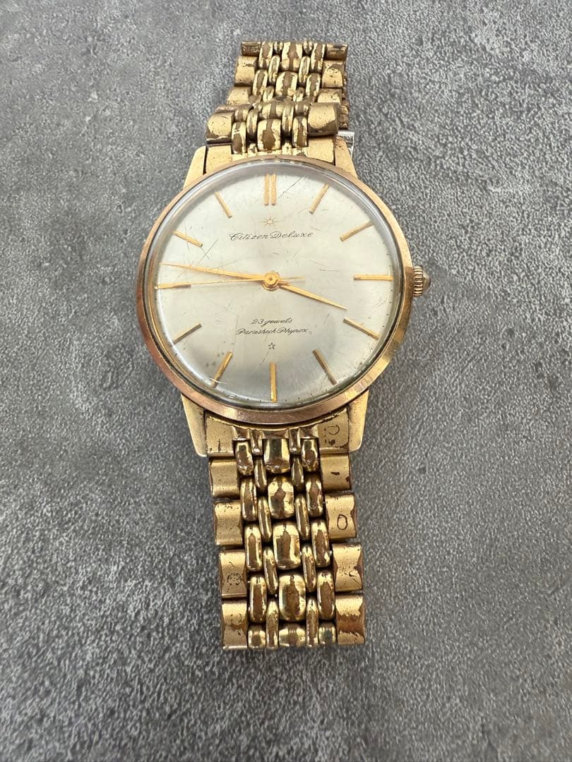 CITIZEN デラックス 23石 14K GOLD FILLED 手巻腕時計