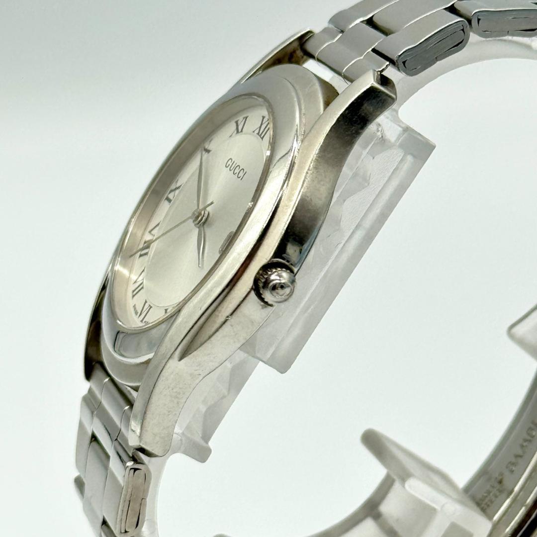 稼働品 GUCCI グッチ 腕時計 デイト シルバー文字盤 クォーツ ３針