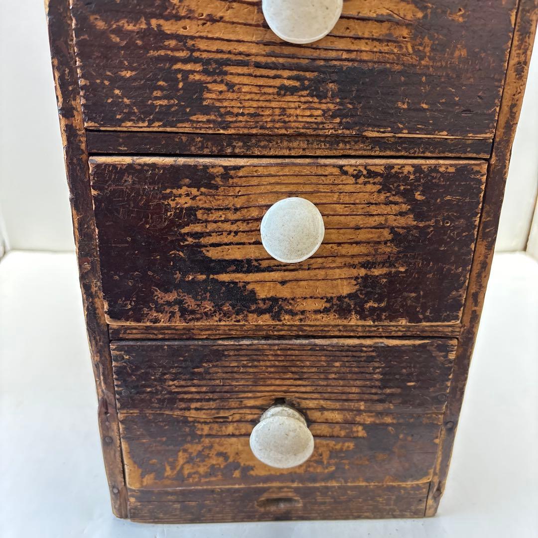 古道具　小引出　裁縫道具　薬箱　小物入れ　飾り棚　アンティーク　収納ボックス