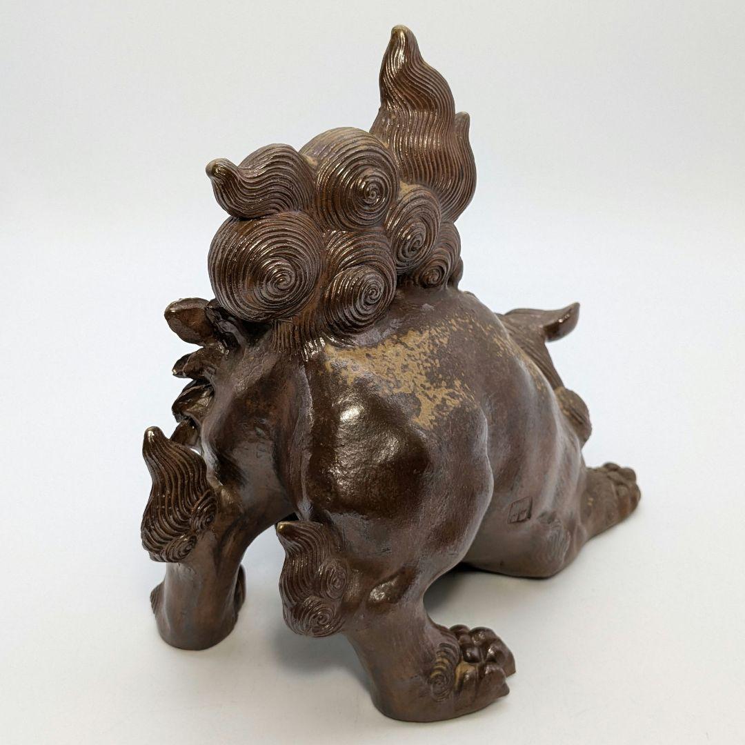 木村長十郎友敬 備前焼 牡丹獅子 置物 魔除け 厄除け 細工物 インテリア 陶彫