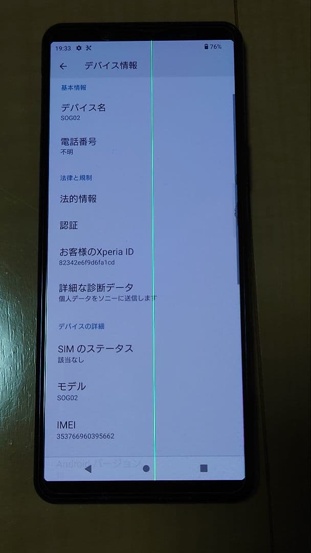 XPERIA5Ⅱ　SOG02本体