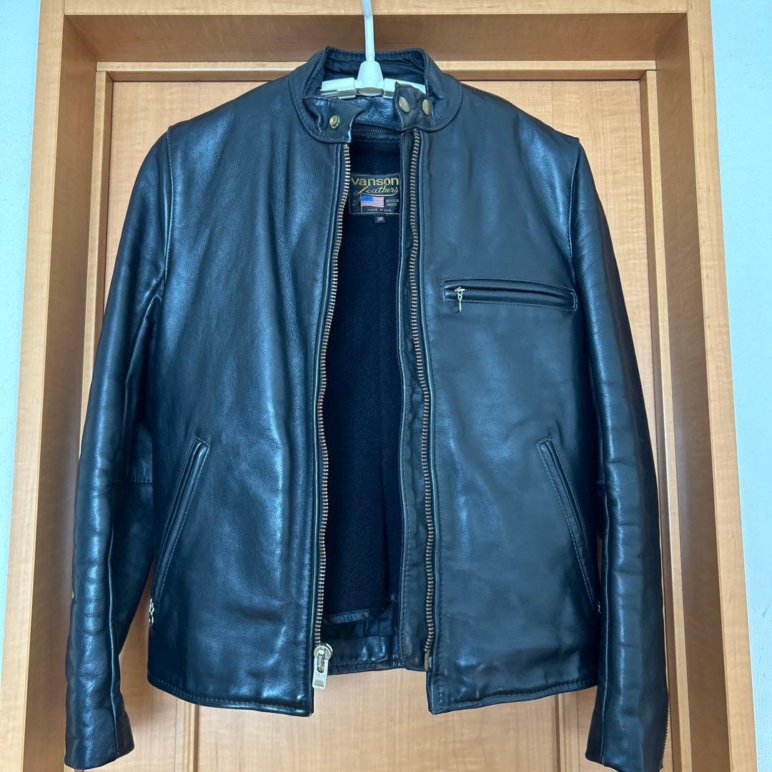 VANSON バンソン モデルB 立ち襟シングルライダースジャケット